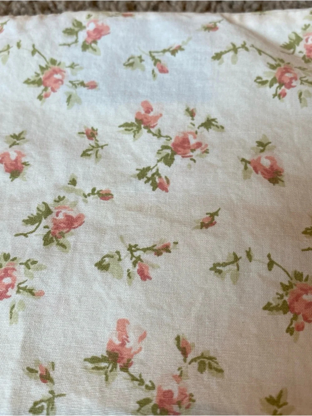 VTG Ralph Lauren Full Double Flat Sheet 2 King Pillowcases Cottage Floral Ruffle